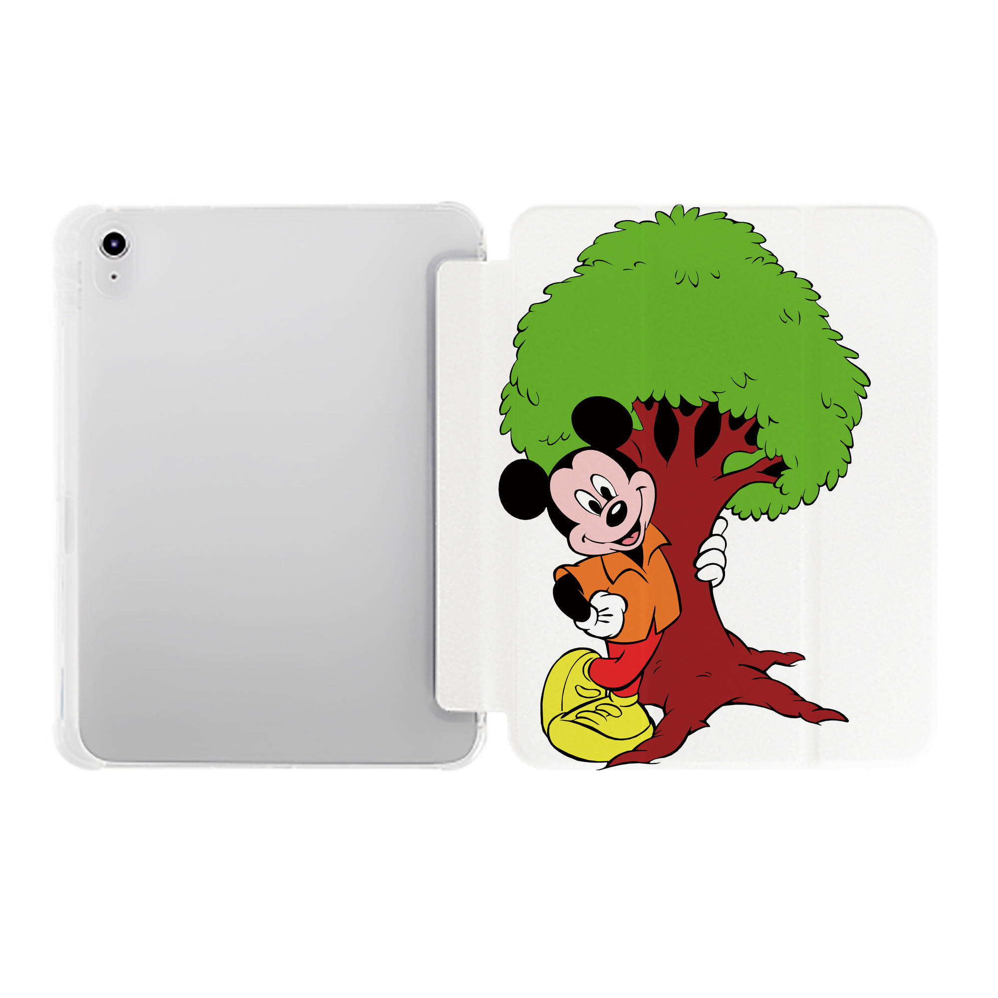 （画像用） ミッキーマウス Mickey Mouse IPad ケース ペン収納付き 三つ折りスタンド PUレザー×シリコン 対応機種9.5/10.5/10.9インチ